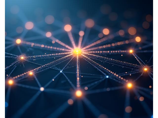 Interconnected glowing lines representing a global network of music industry connections and partnerships.