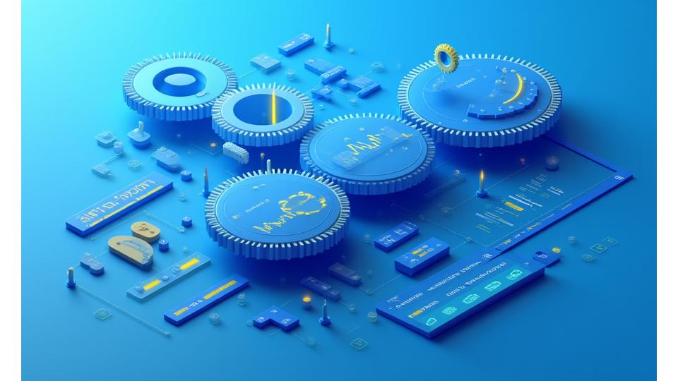 Dashboard displaying operational metrics like resource allocation, workflow efficiency, and cost savings opportunities
